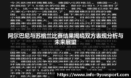 阿尔巴尼与苏格兰比赛结果揭晓双方表现分析与未来展望